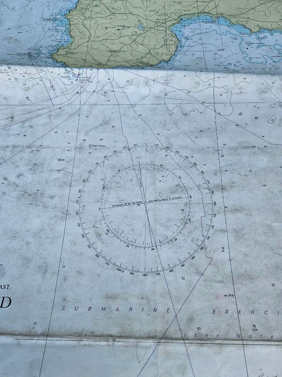 Vintage Map Chart Land's End to Falmouth - Image 3
