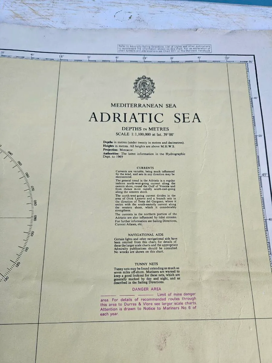 Vintage Map Chart Adriatic Sea - Image 4