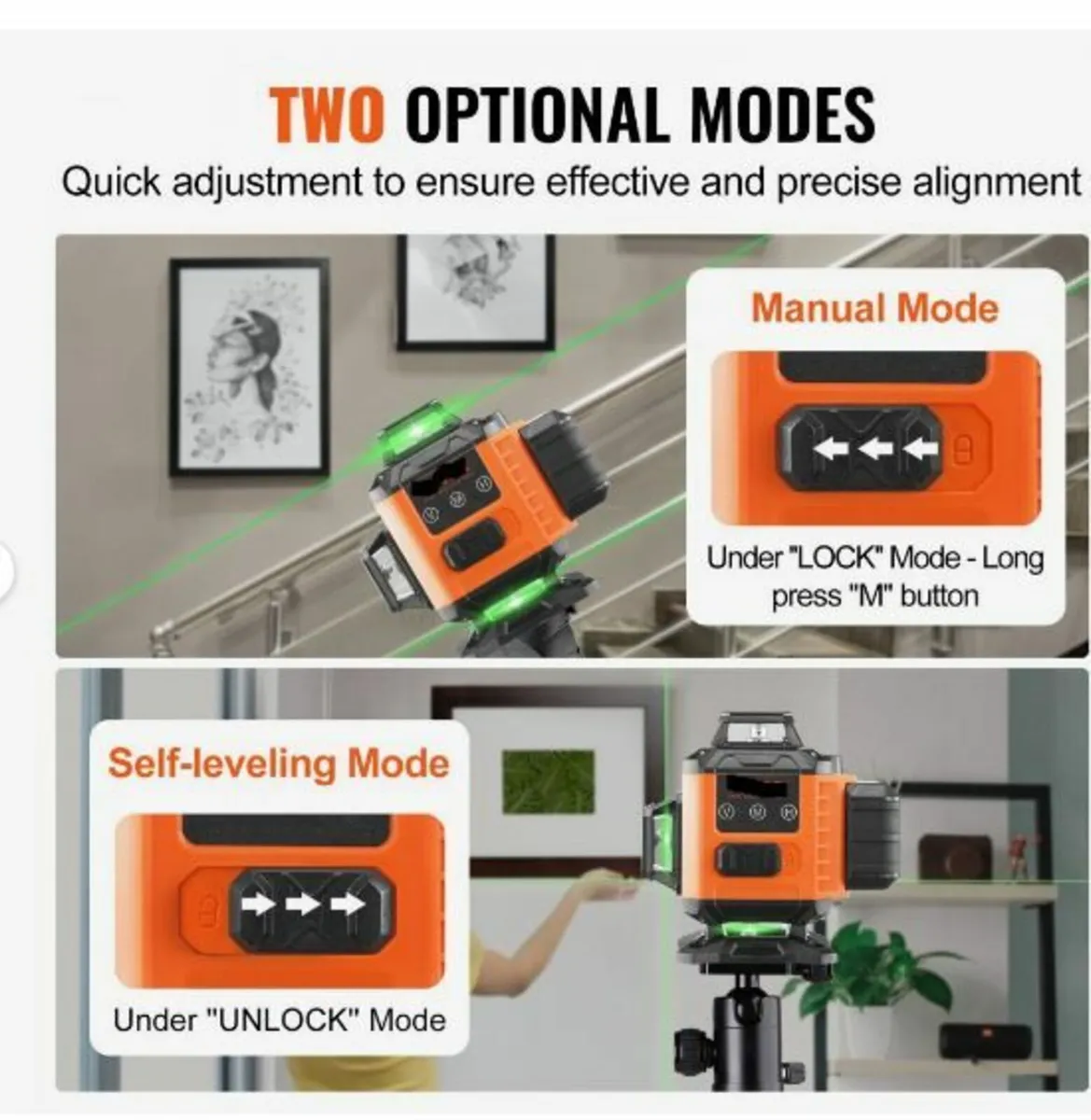 Laser Level 100ft Green Cross Line Self Leveling - Image 3