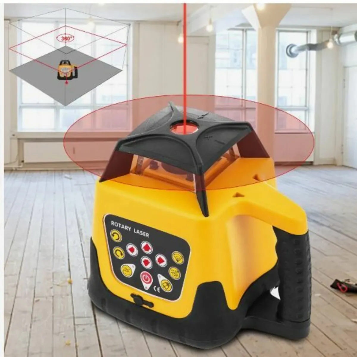 Rotary Laser Level Kit Red Beam Digital - Image 3