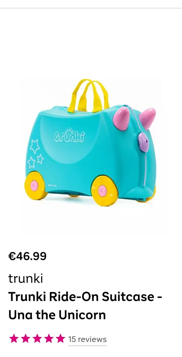 TRUNKI Ride-On Suitcase UNICORN - Image 1