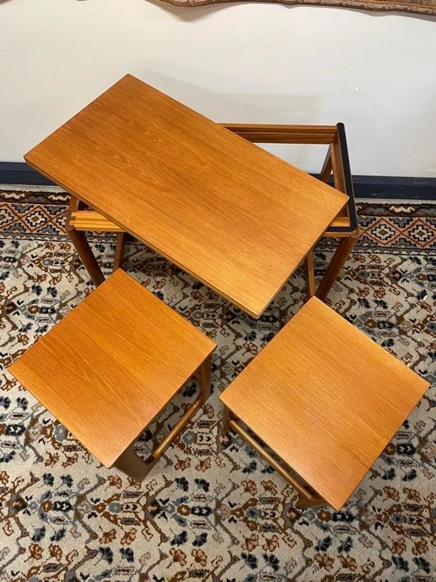 Mid-Century McIntosh Tri-Form Swivel Nest of Tables - Image 2