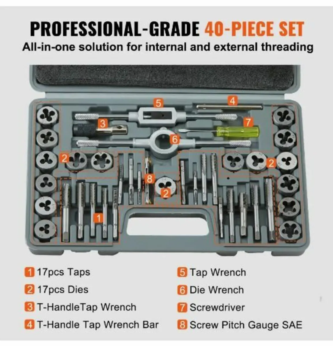 Tap and Die Set 40Pcs SAE Size - Image 4