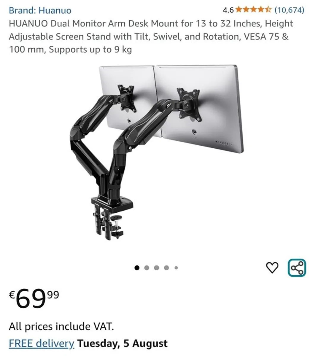 Unopened Huanuo Full Motion Desk Mount - Image 4