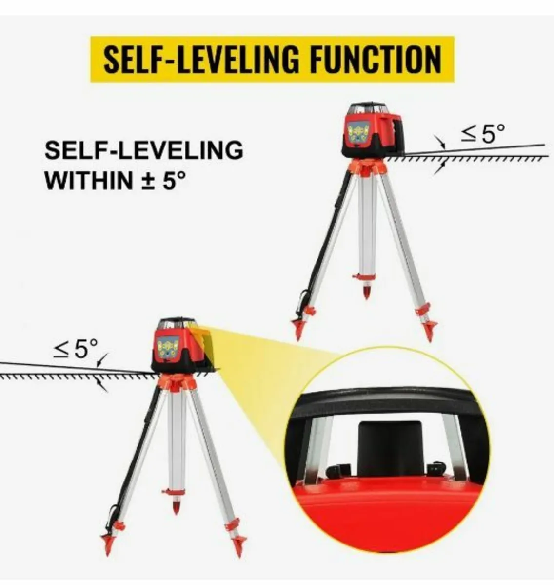 Red Rotary Laser Level Self Leveling - Image 2