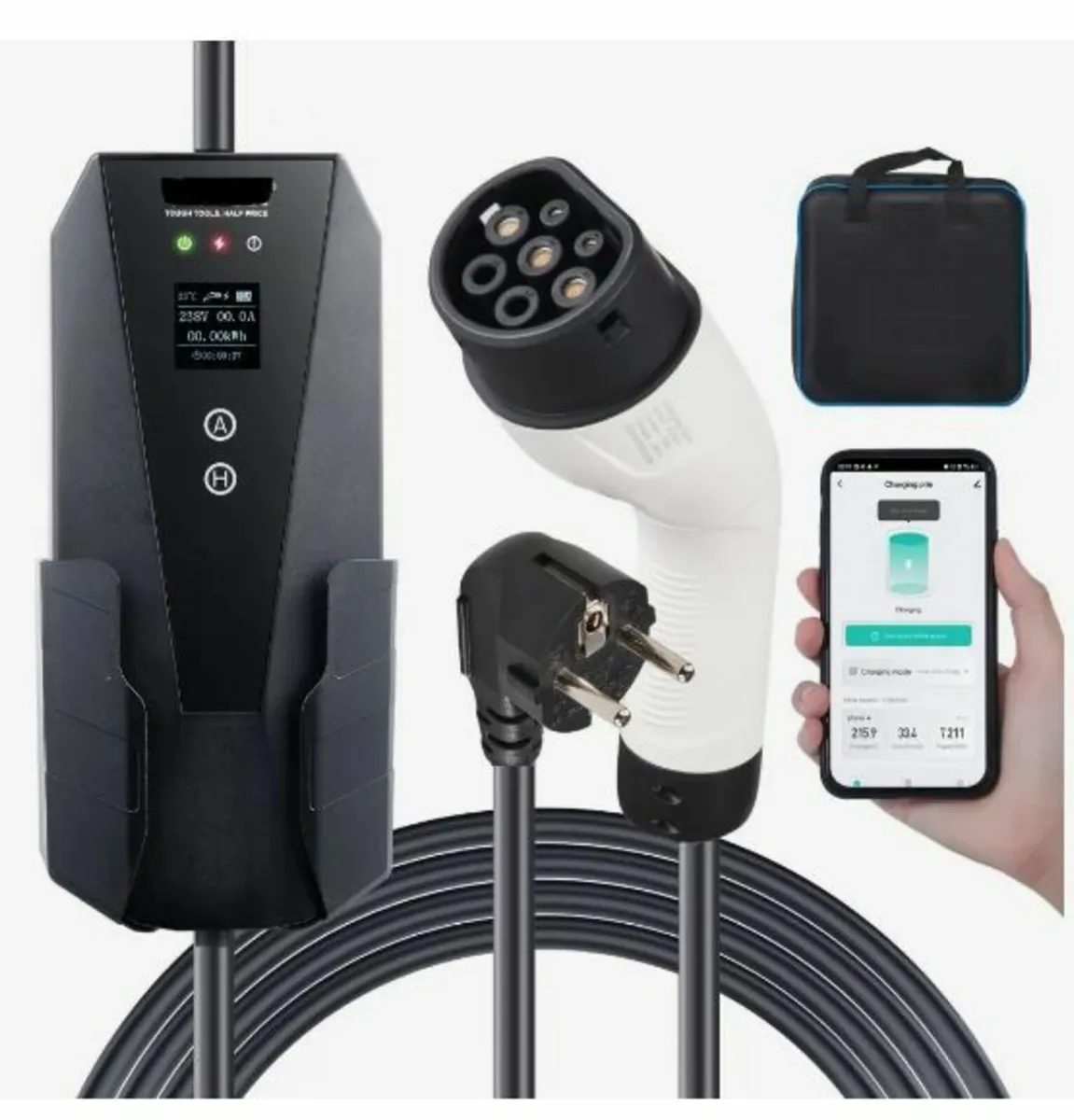 Portable EV Charger Type 2, 16A 3.7kW, Electric - Image 1