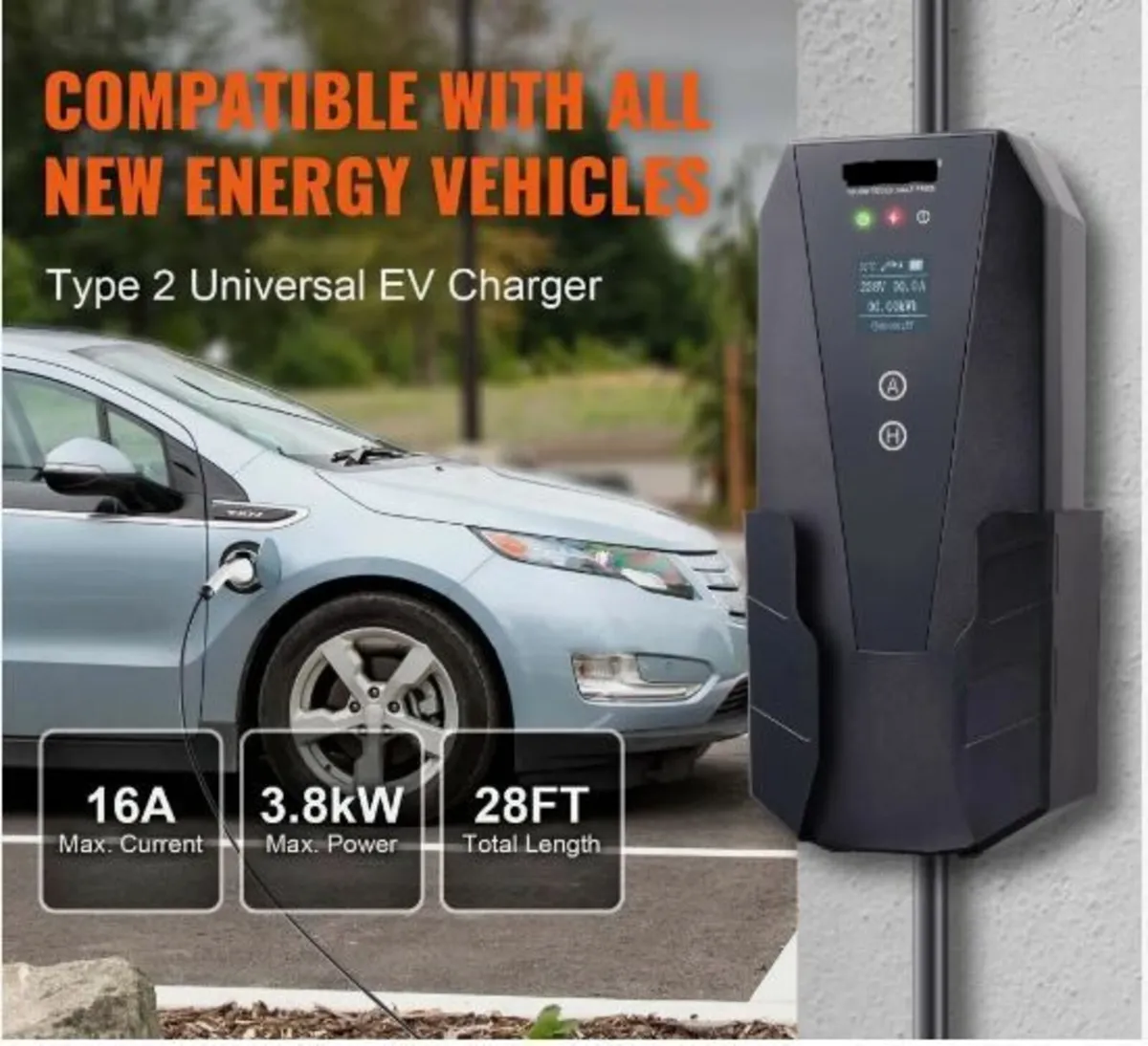Portable EV Charger Type 2, 16A 3.7kW, Electric - Image 3