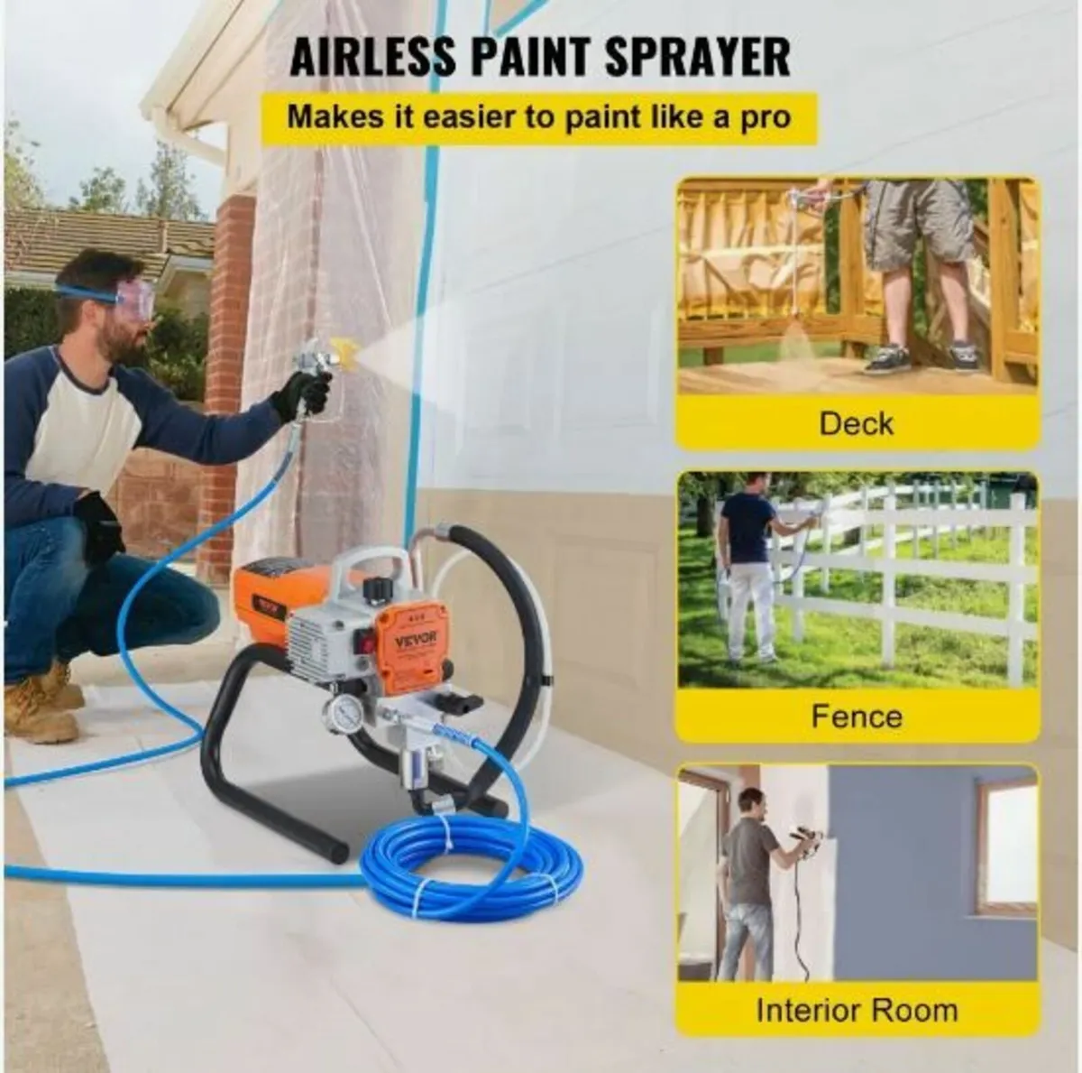 High Pressure Airless Wall Paint Spray Gun Sprayer - Image 2