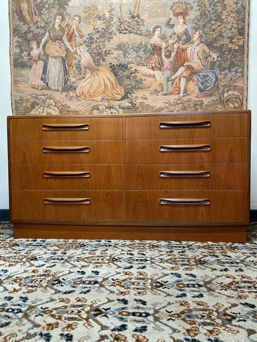 Mid-Century G Plan Fresco Teak Chest of 8 Drawers - Image 1