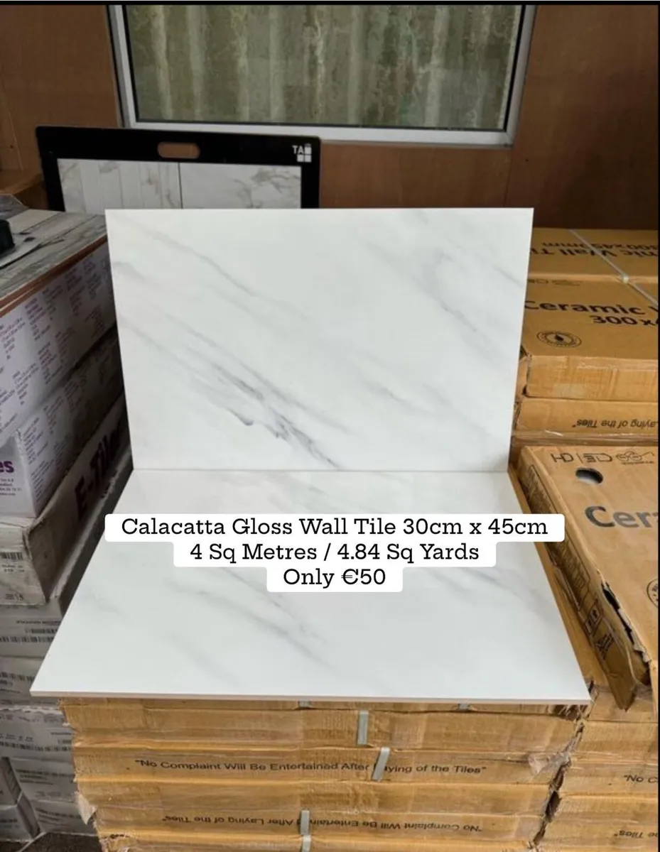 Joblot Tile Wall White Marble Effect