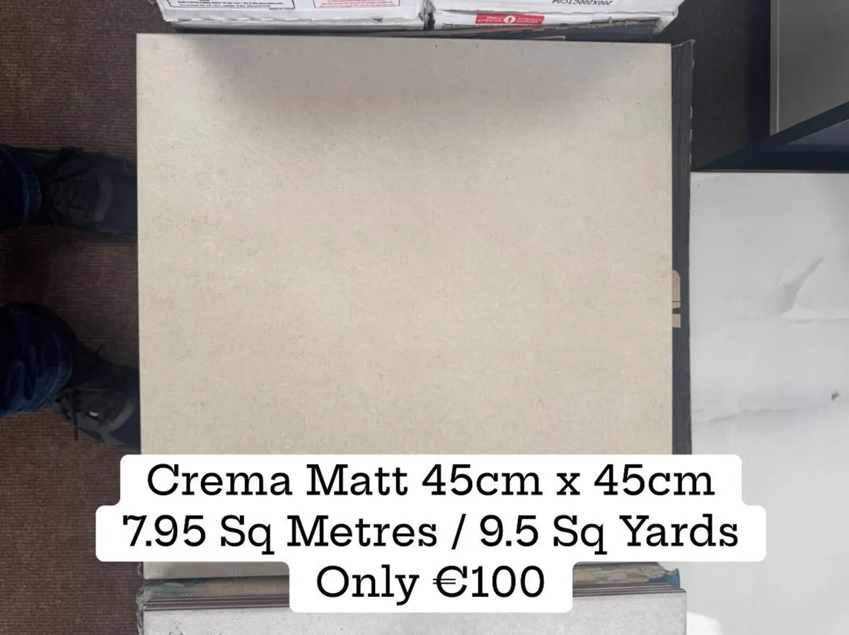 Joblot Tile Cream Matt Finish 45cm x 45cm