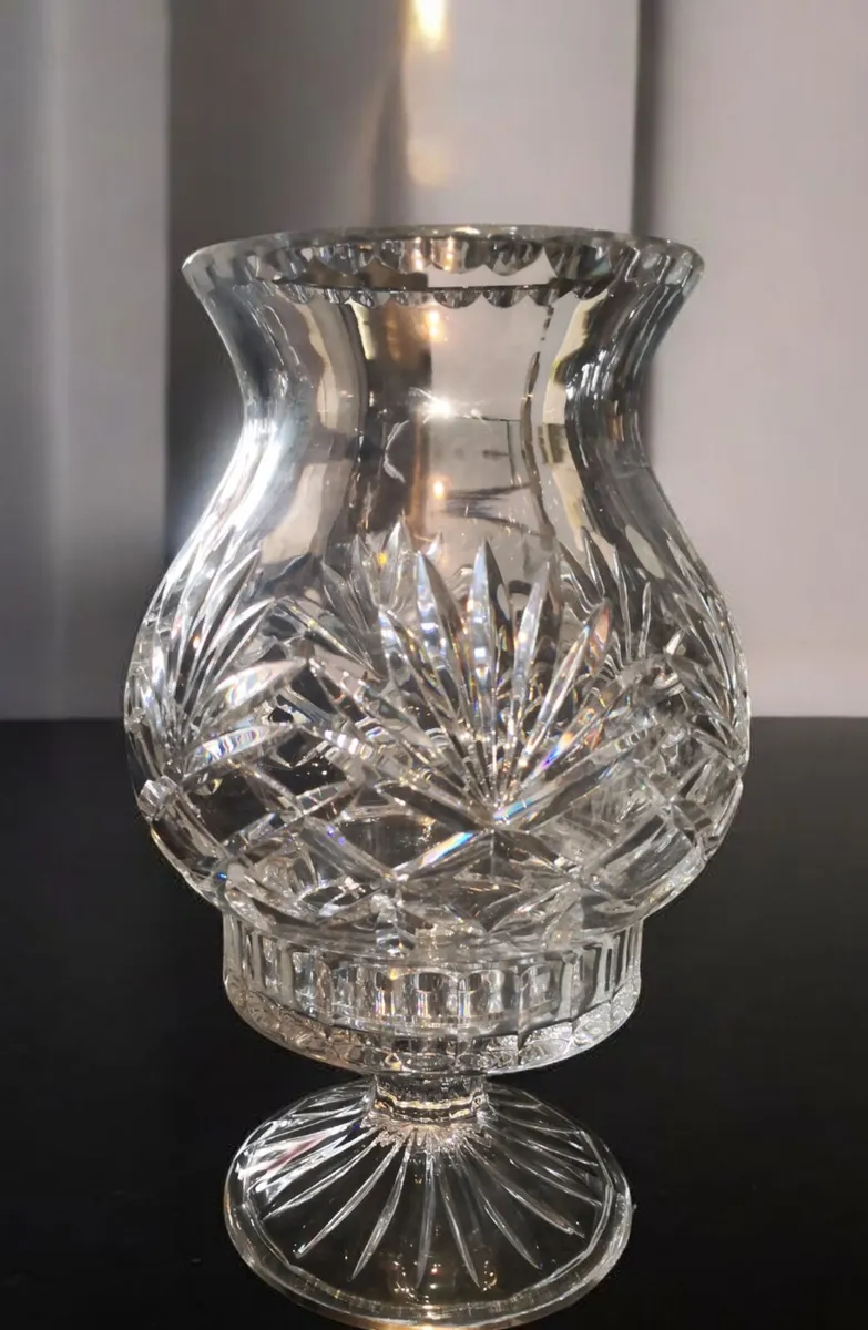Galway Crystal large hurricane candle holder