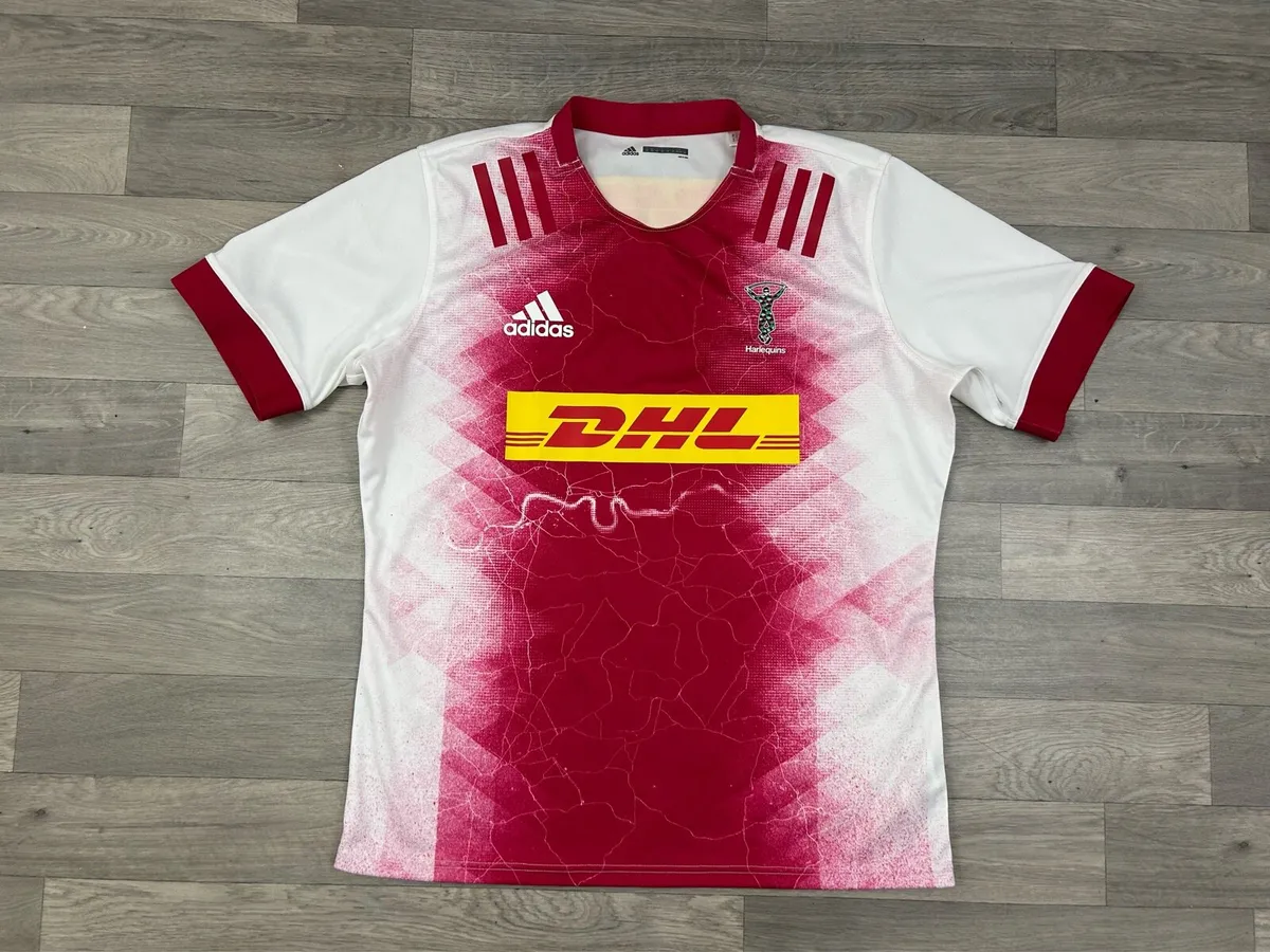 Adidas Harlequins Rugby Jersey Shirt Mens 2XL - Image 1