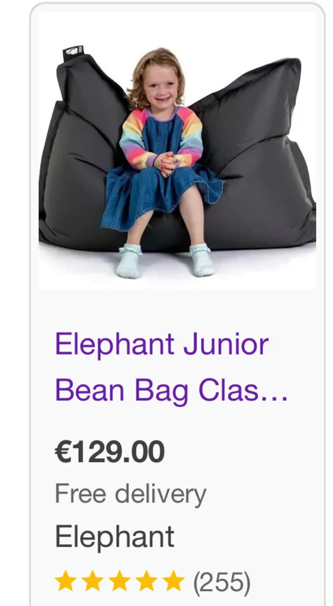 Bean Bag (New unopened)- Elephant - Image 1