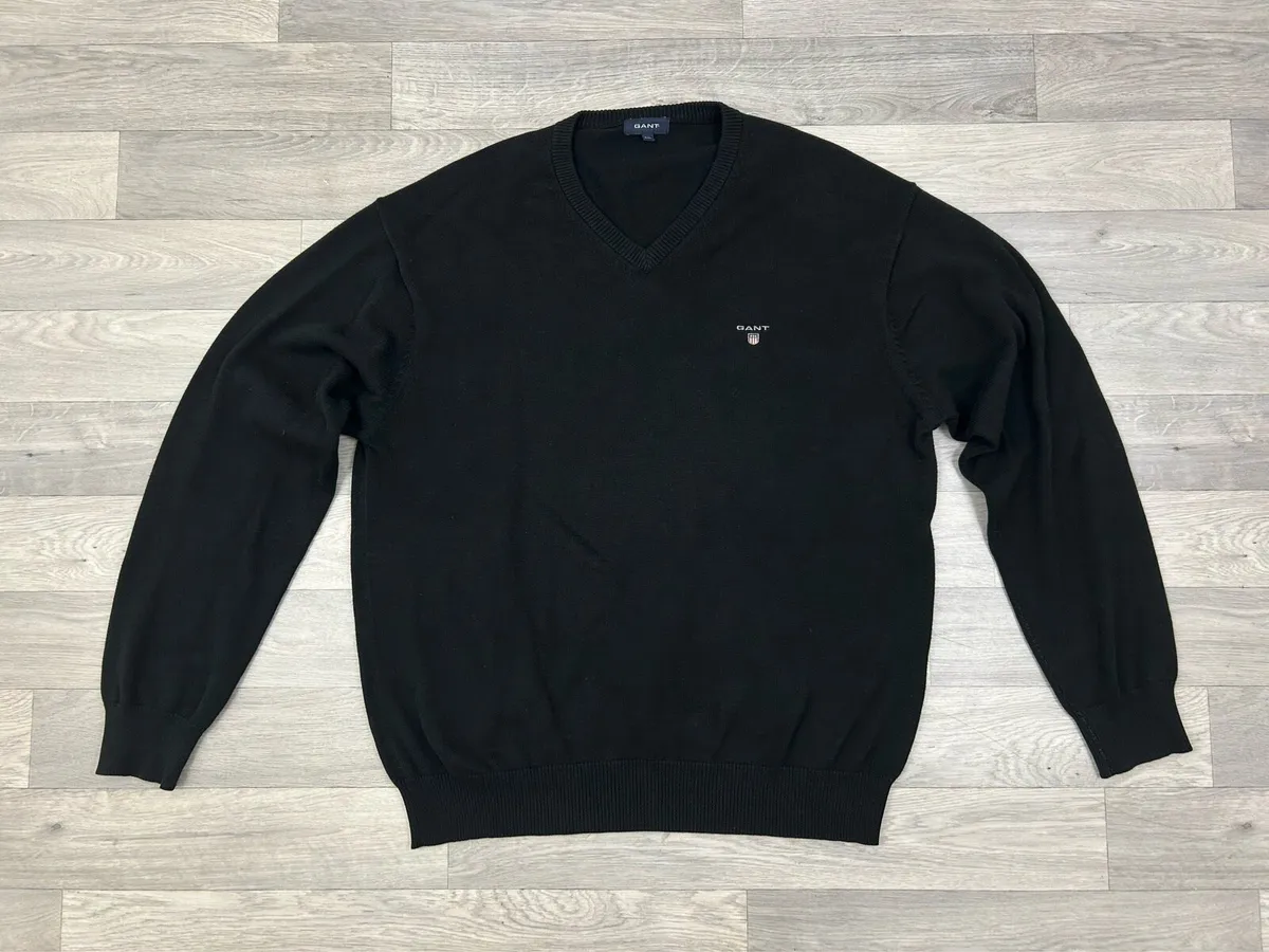 Gant Black Cotton Jumper Mens XXL - Image 1
