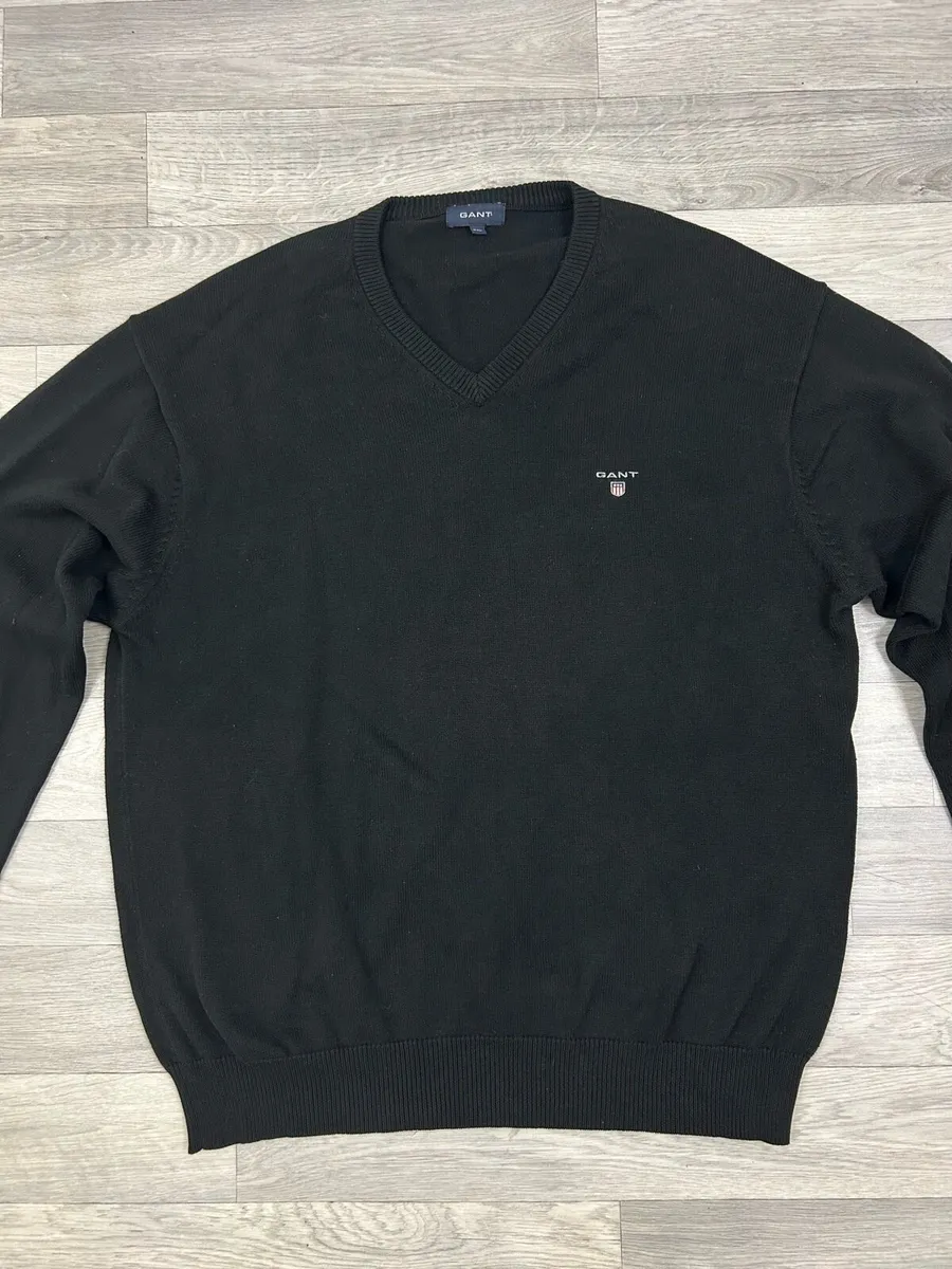 Gant Black Cotton Jumper Mens XXL - Image 2