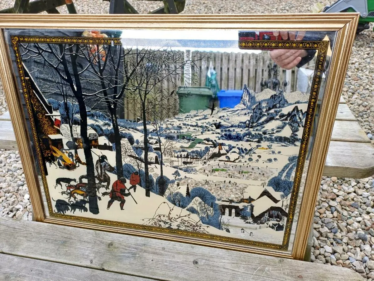 1960s Peter Bruegel Engraved Mirror - Image 4