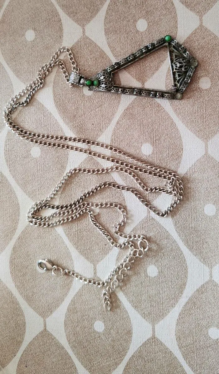 Vintage silvertone pendant - Image 2