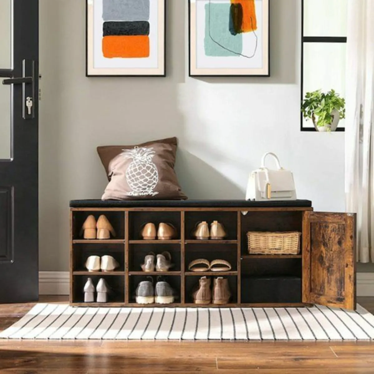 New Shoe Storage Bench + Cupboard - FREE P&P - Image 1