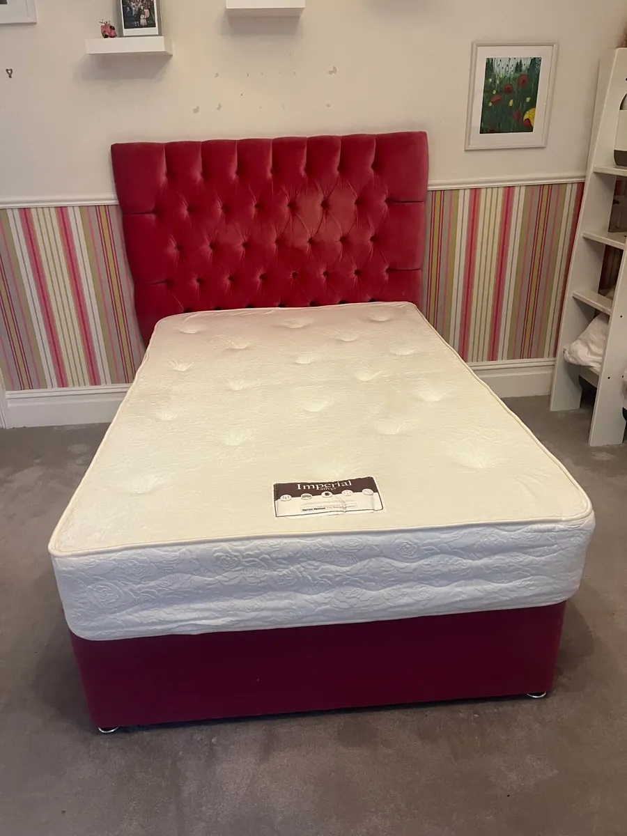 Divan double bed, mattress and headboard - Image 4