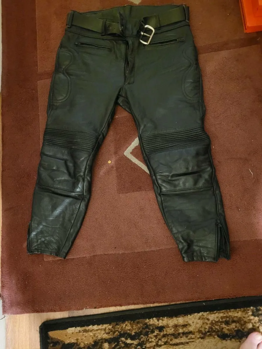 vintage motorcycle trousers leather - Image 1