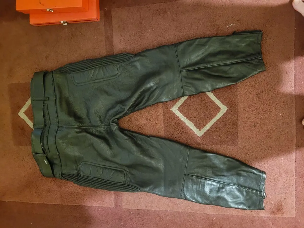 vintage motorcycle trousers leather - Image 2