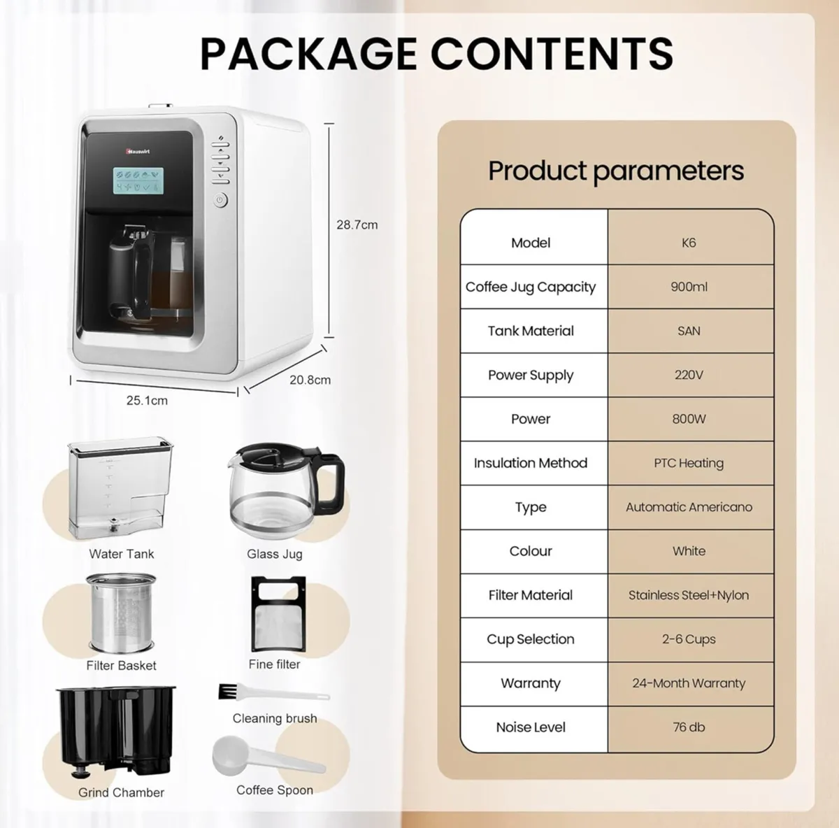 HAUSWIRT Bean to Cup Coffee Machine - Image 3