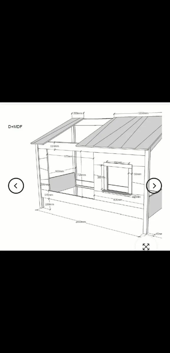 Unique & fun house bed with pull out - Image 3