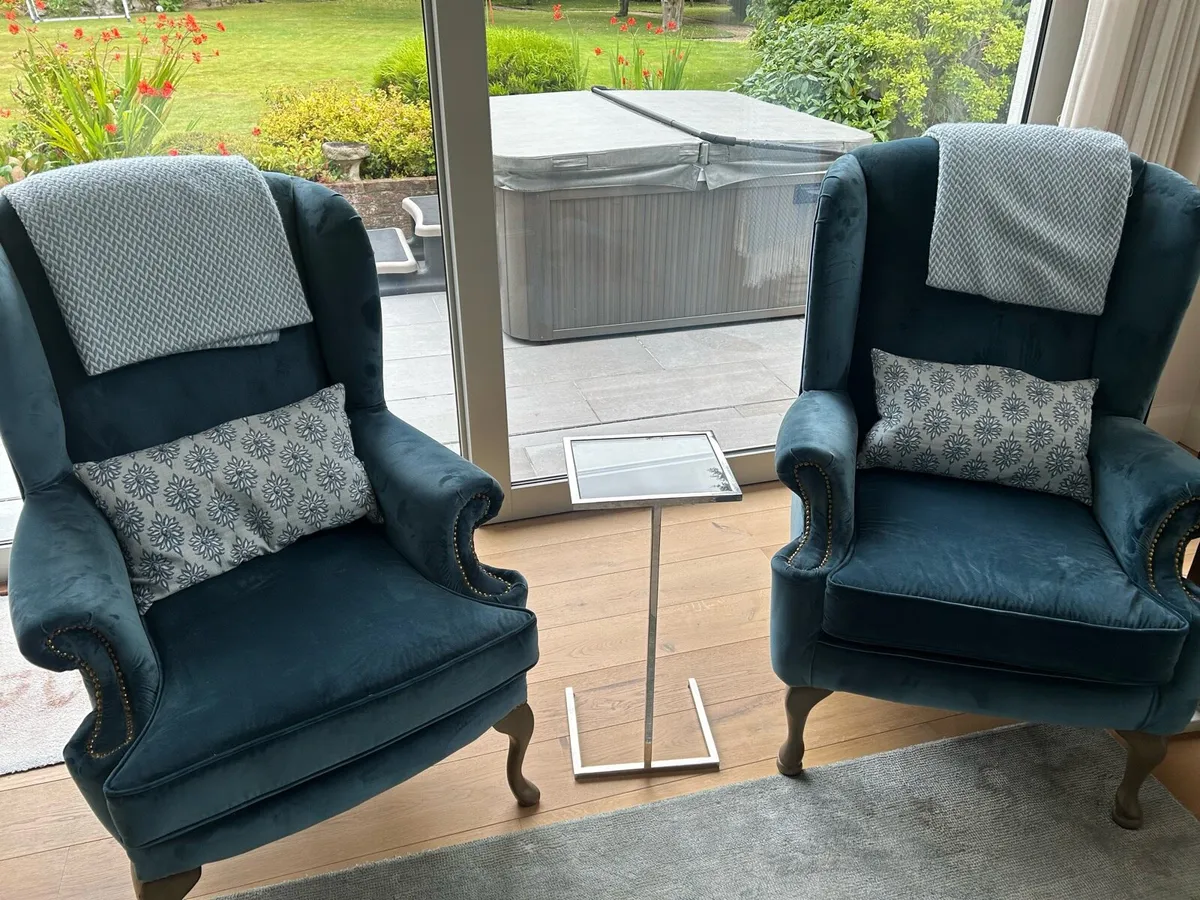 2 doylestown upholstered arm chairs - Image 1