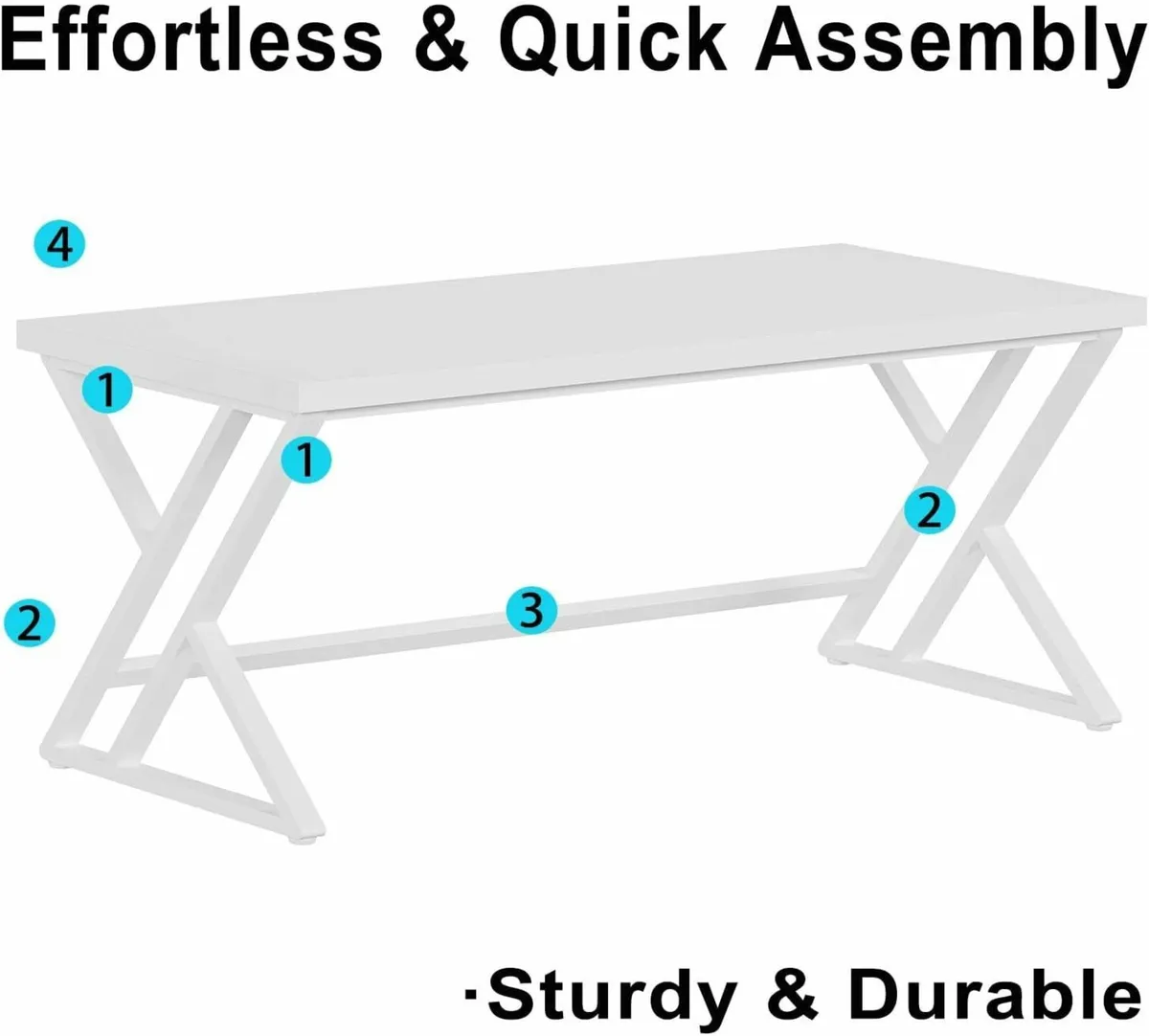 Computer Table Large Home Office Desk 152x60cm - Image 4