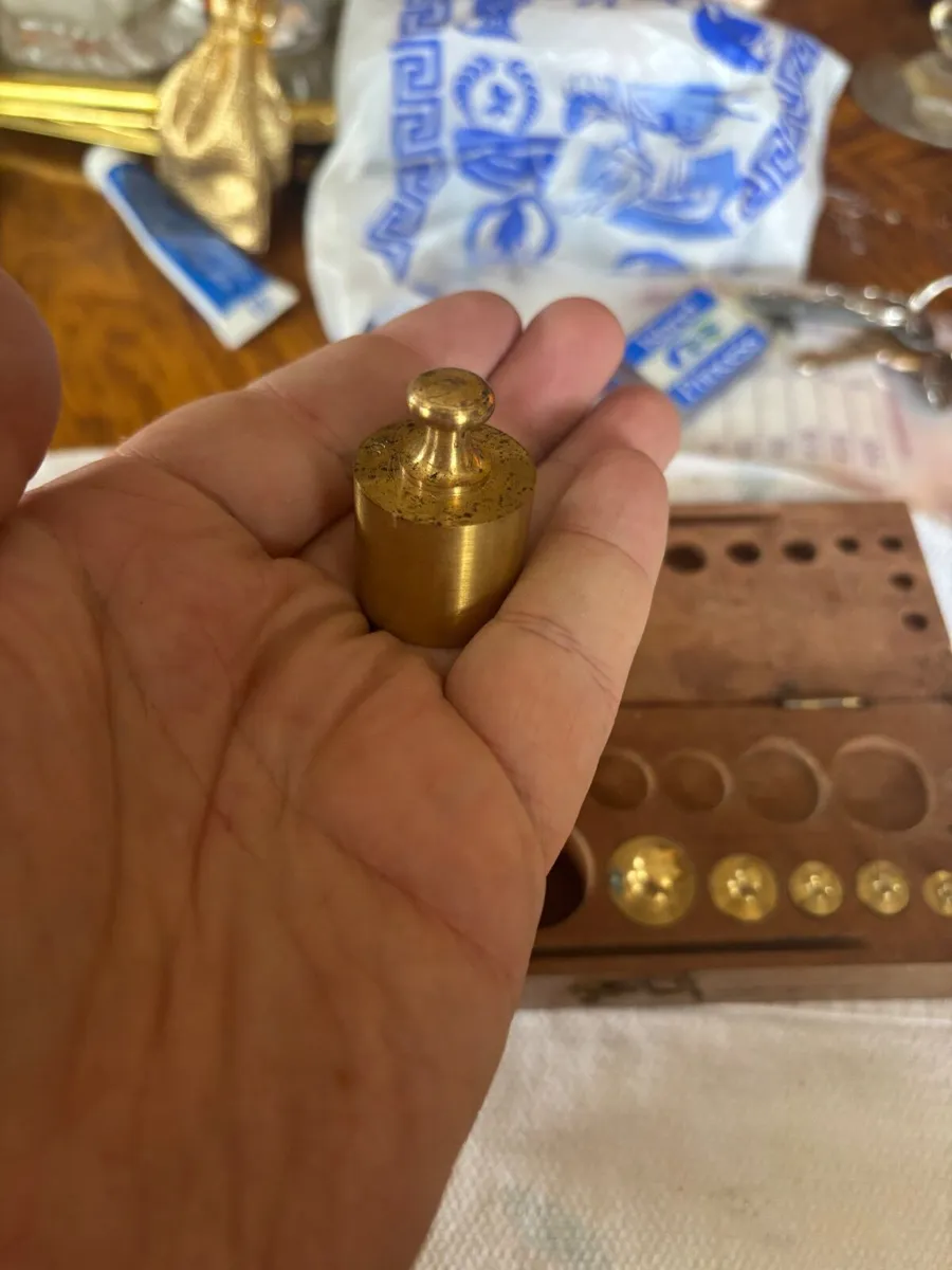Solid Brass Antique pharmacist weight set - Image 3