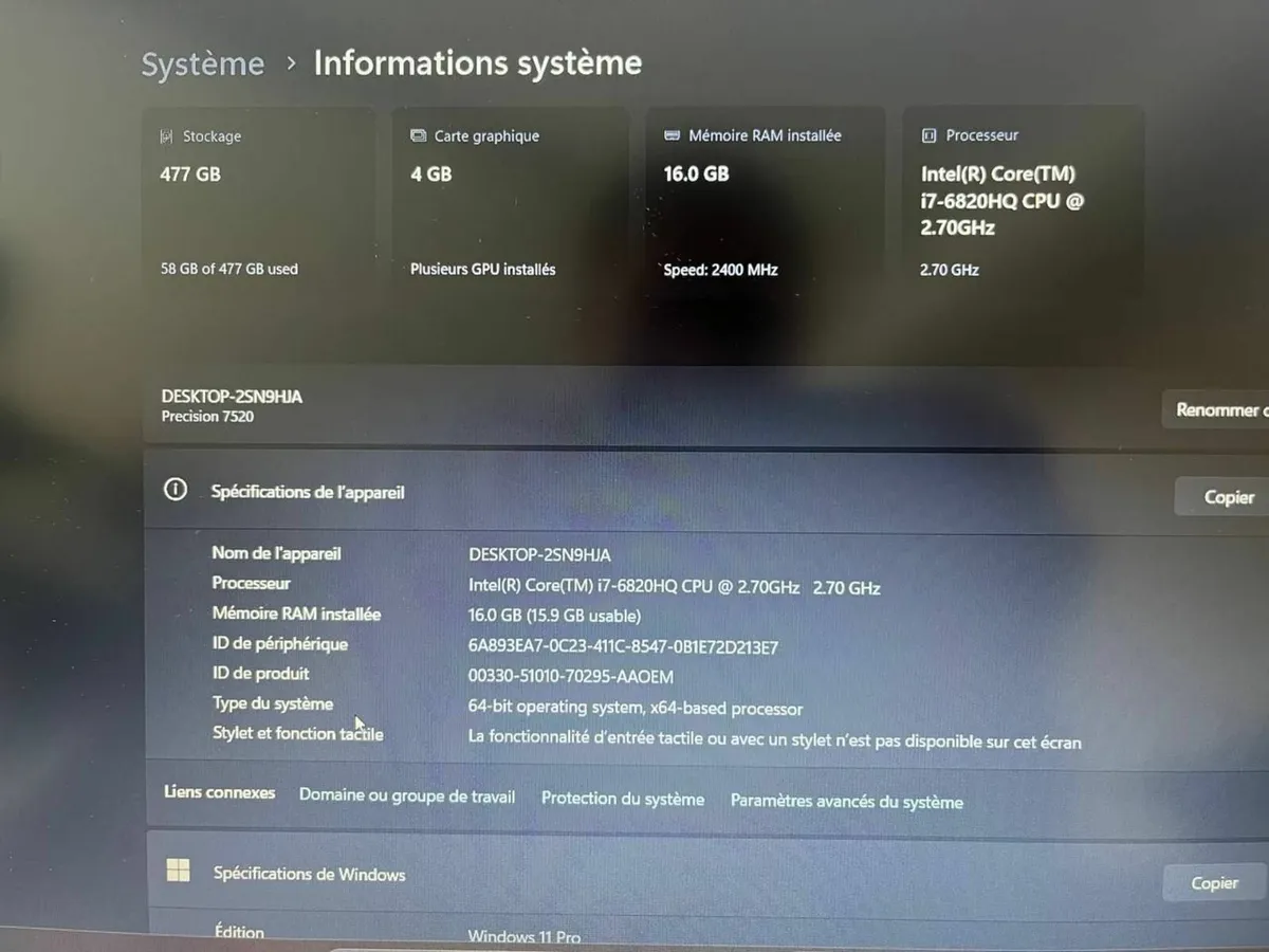 Dell Precision 7520- I7 |16gb|512gb|AMDRadeon 4GB| - Image 3