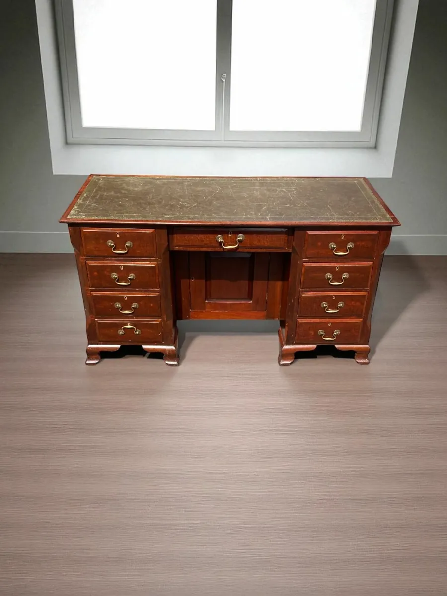 Antique Desk - Pedestal Desk - Home Office - Image 3