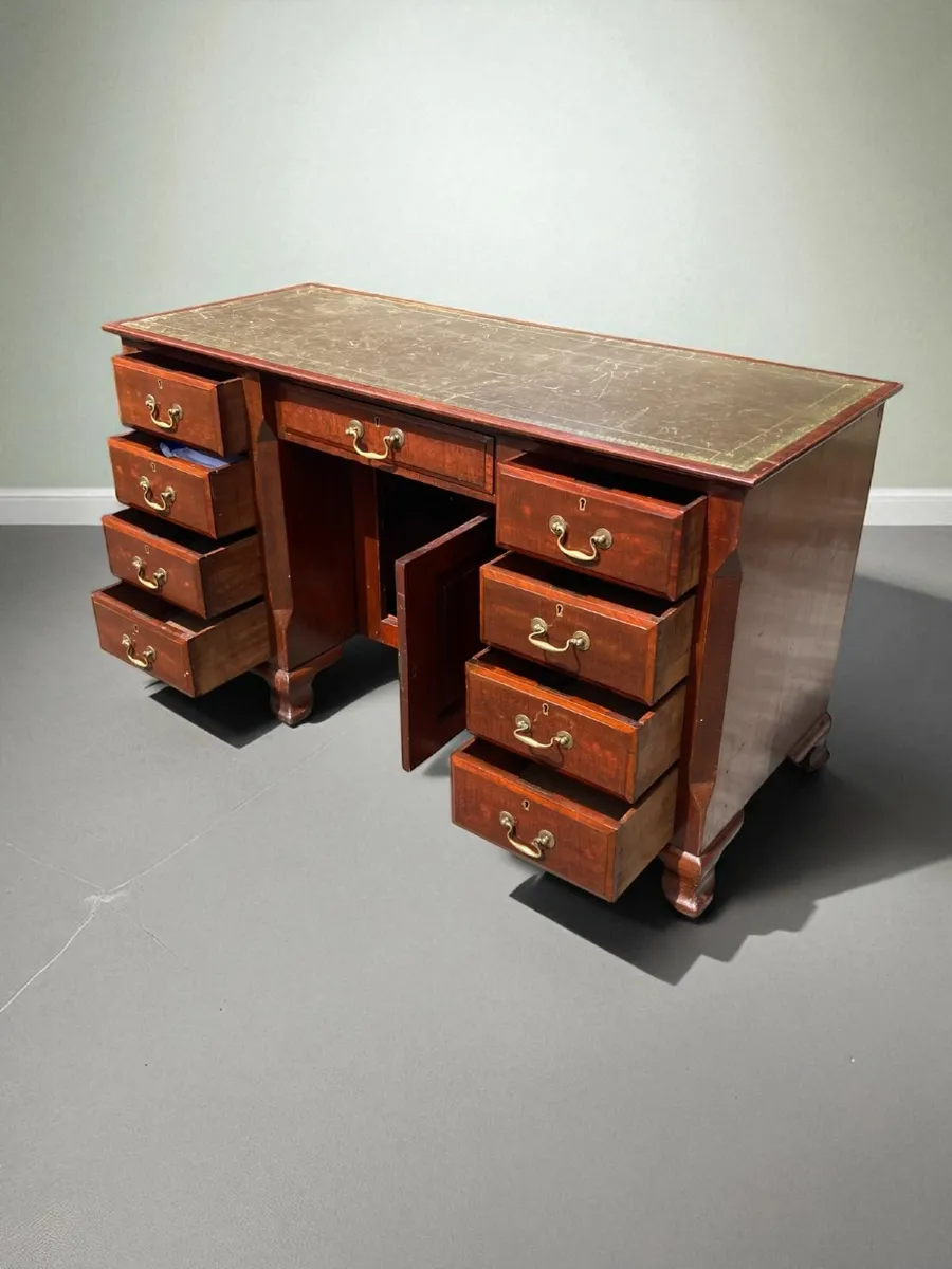 Antique Desk - Pedestal Desk - Home Office - Image 4