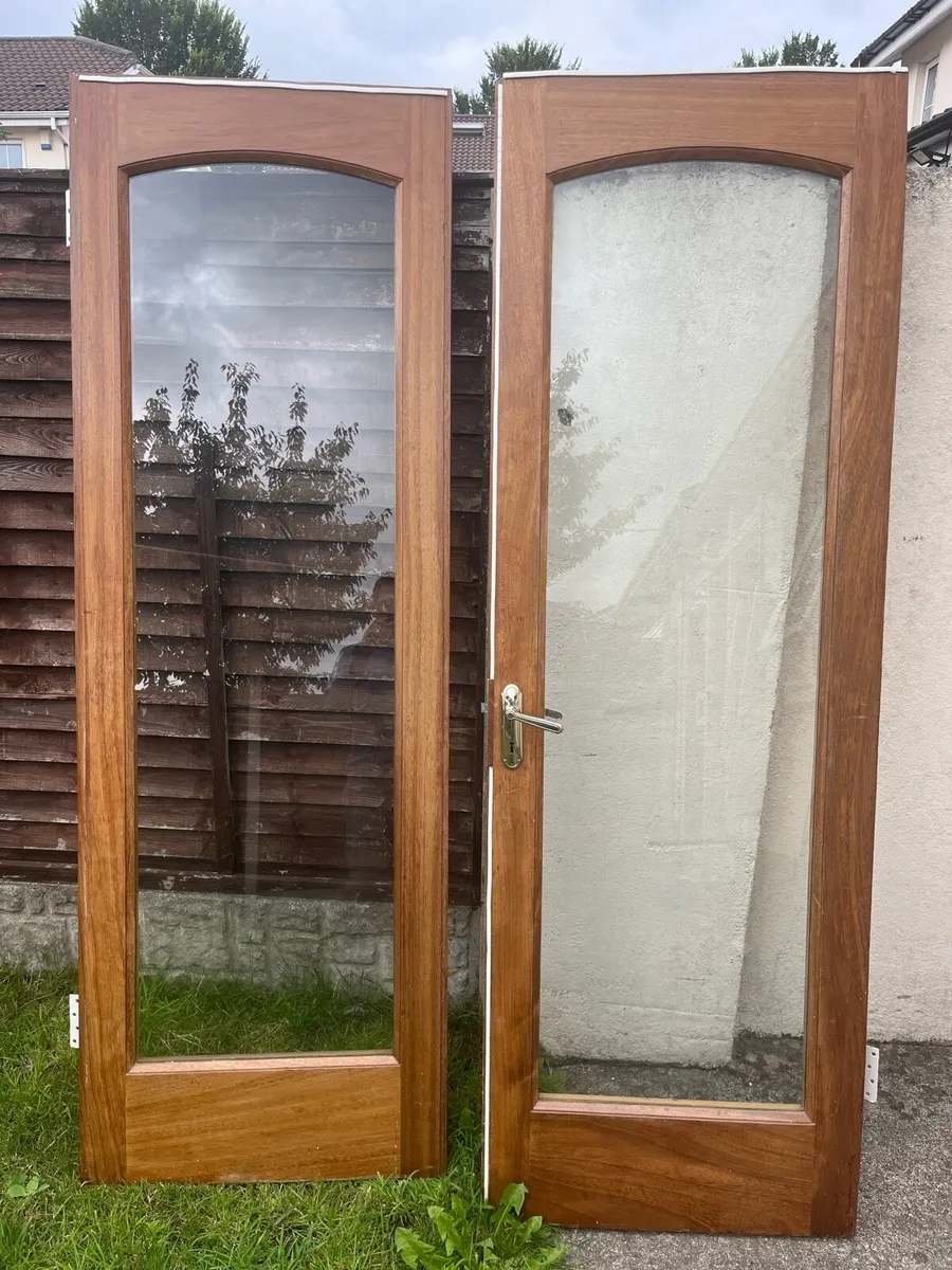 Double Door wood and glass - Image 1