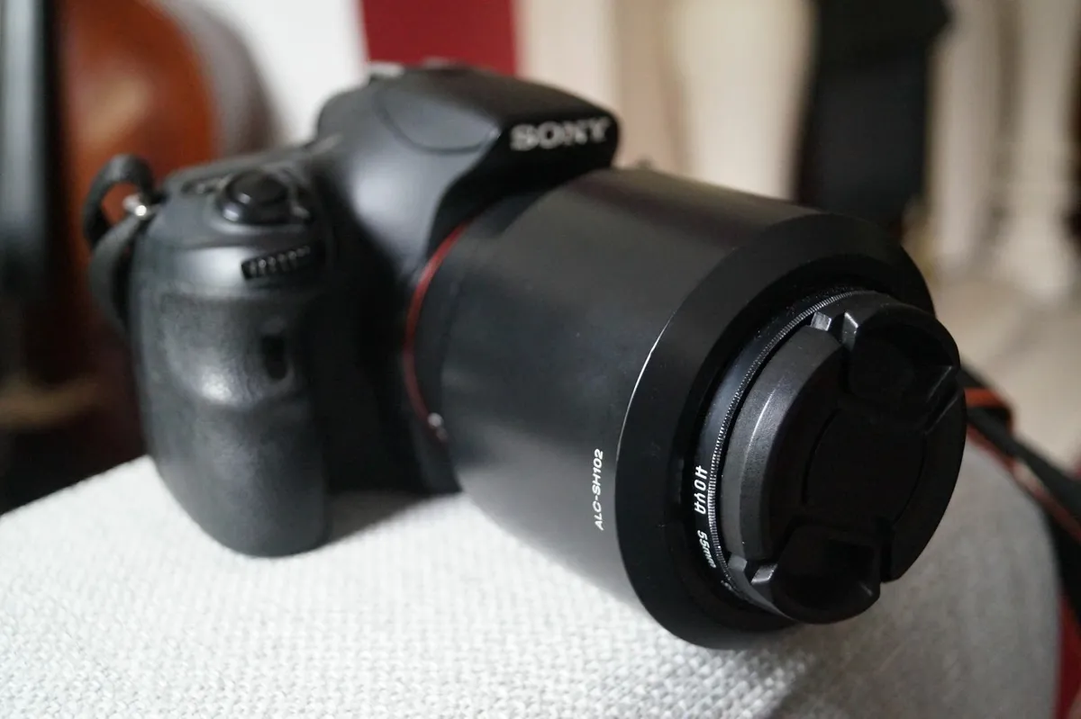 Sony Alpha A58 camera with 55/200 zoom lens - Image 1