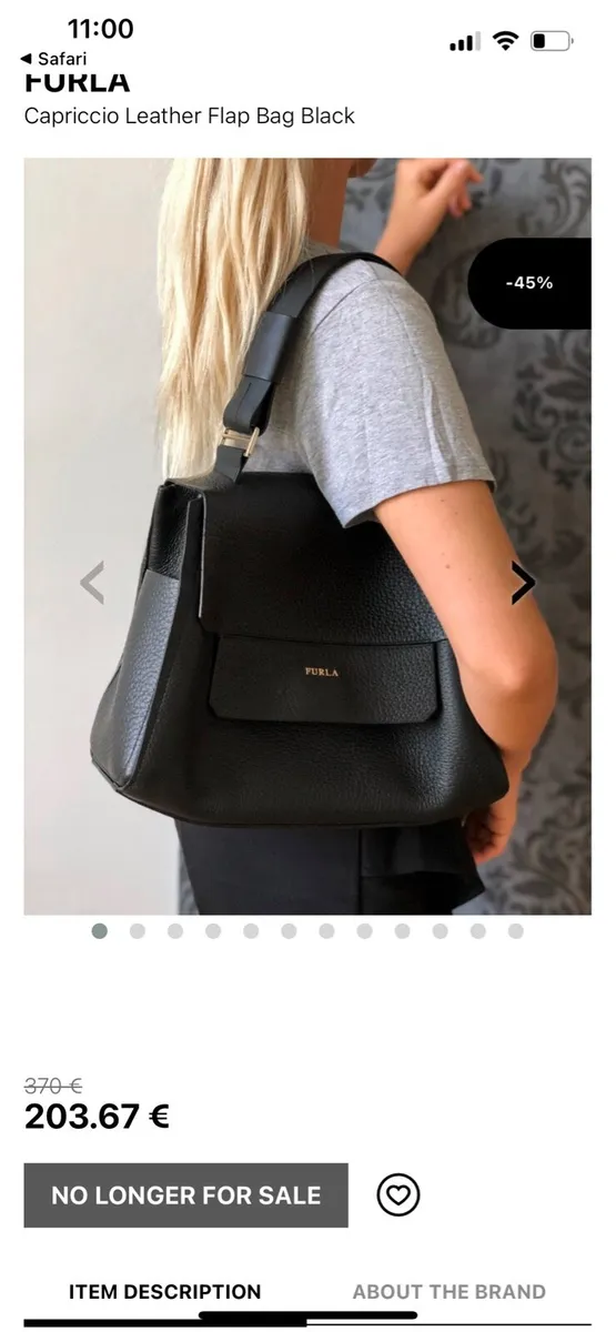 FURLA  Leather Flap Bag Black - Image 2