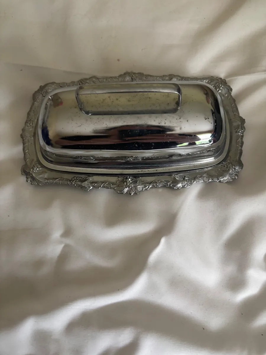 English silver butter dish - Image 1