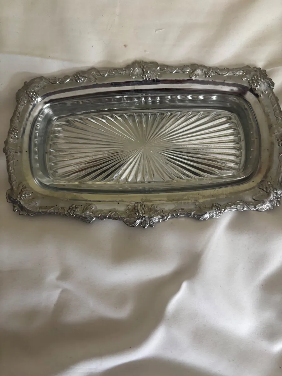 English silver butter dish - Image 2