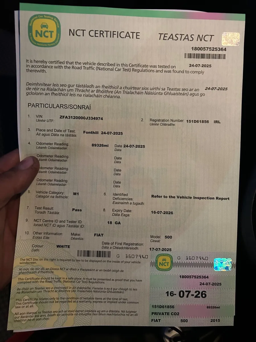 Fiat 500  /2015 Manual Brand new NCT - Image 3