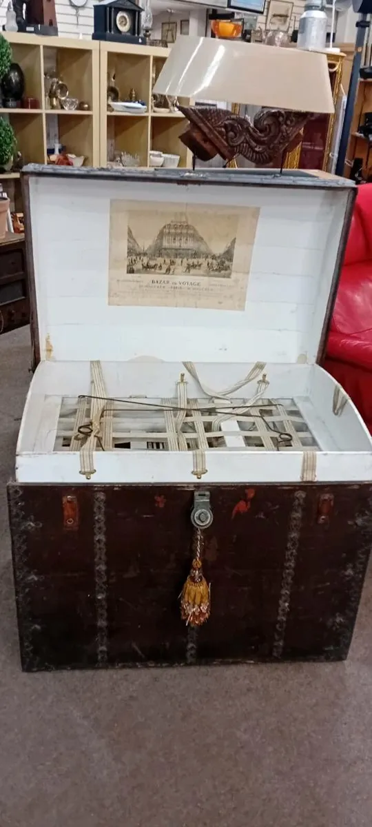 Antique French Dome Top Trunk - Image 1
