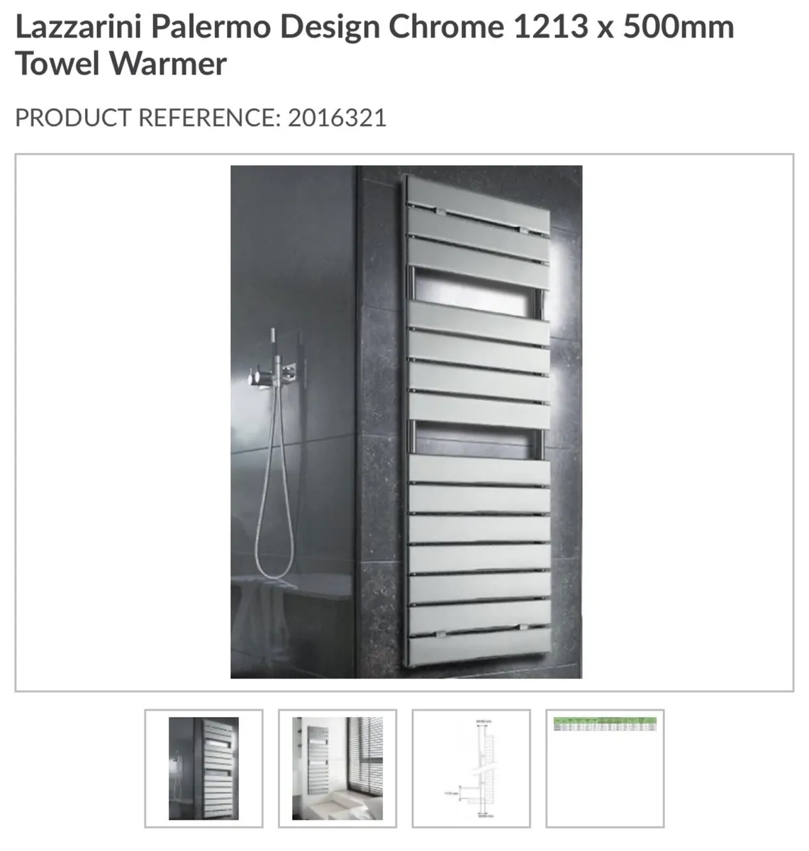 Chrome towel warmer 1200 x 500 - Image 2