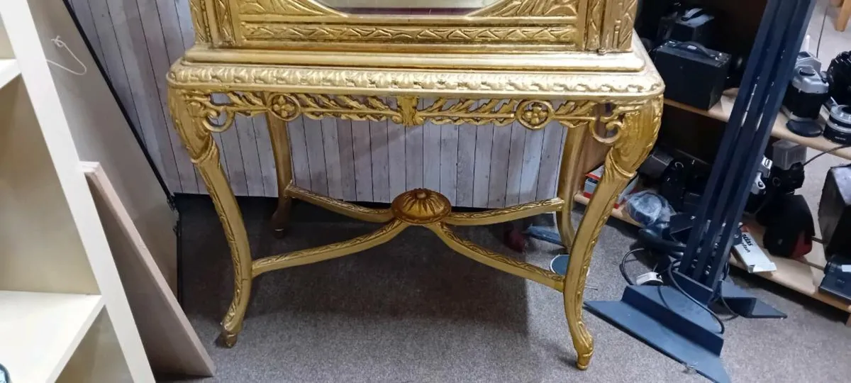 Gilt Baroque Style Glass Display Case - Image 2