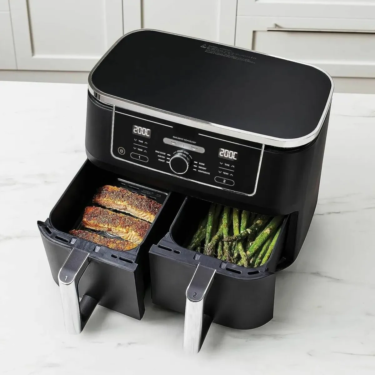 Air Fryer 9.5L Large Capacity With 2-Drawer - Image 2