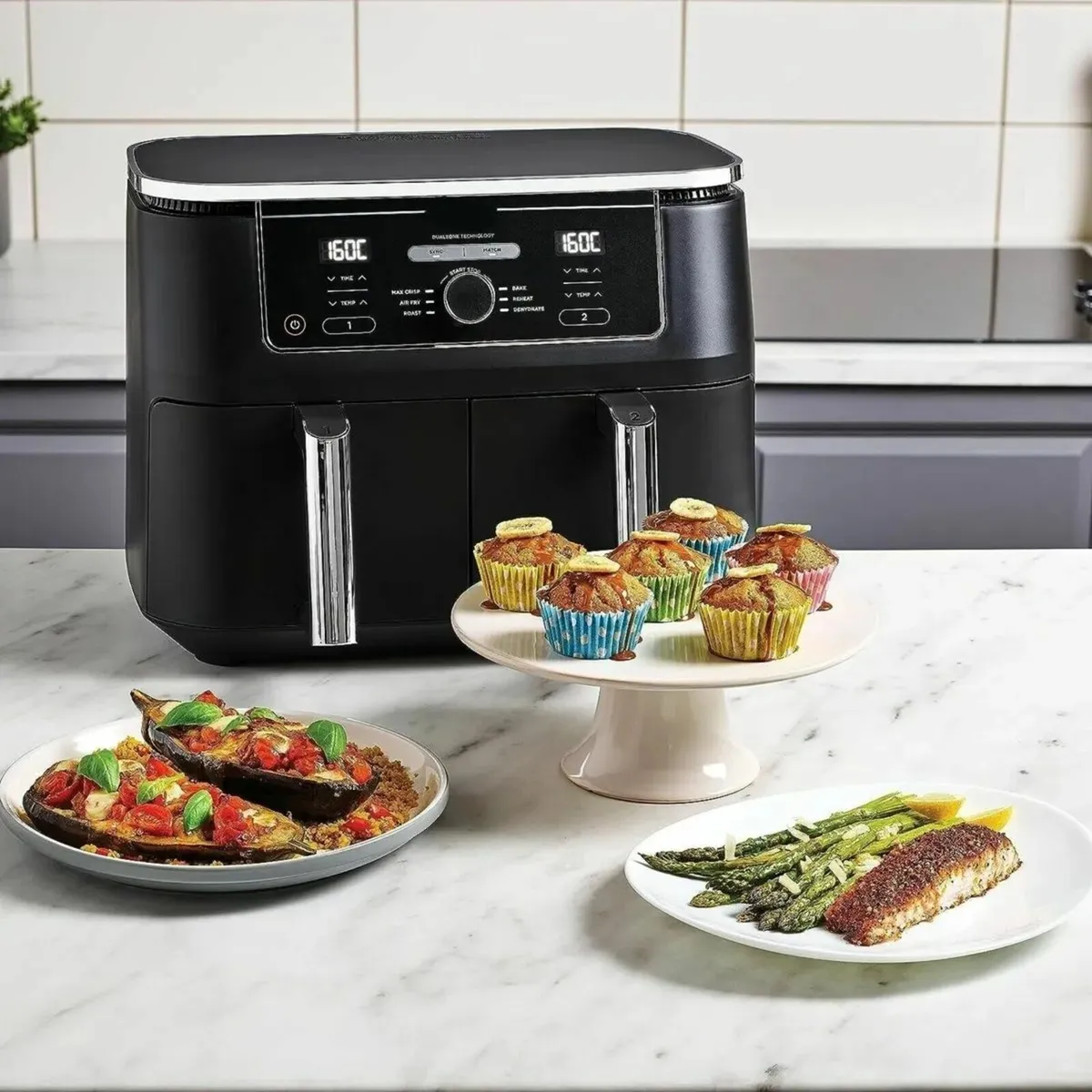 Air Fryer 9.5L Large Capacity With 2-Drawer - Image 3