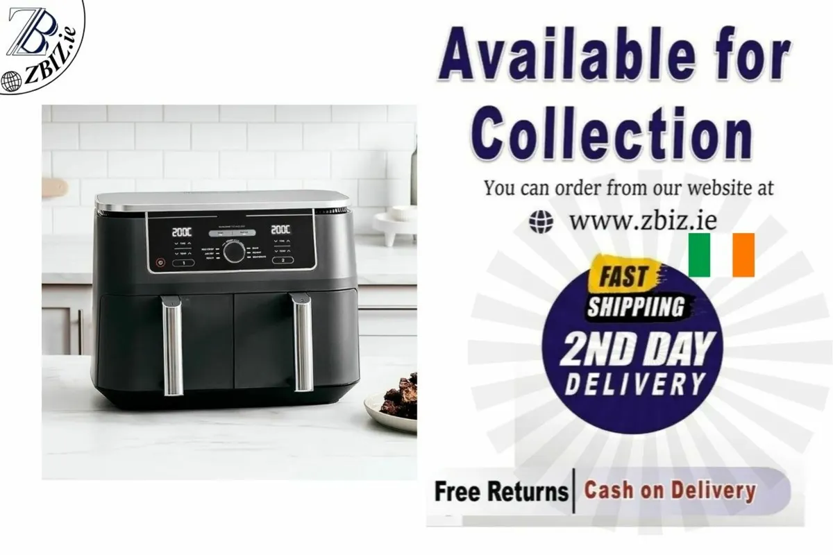 Air Fryer 9.5L Large Capacity With 2-Drawer - Image 1
