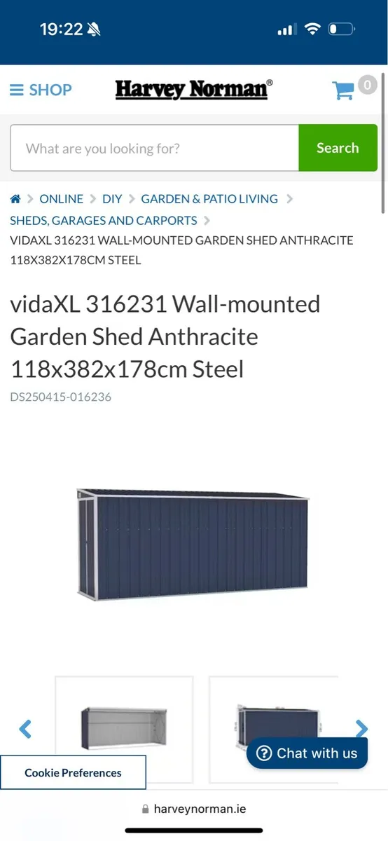 Vida XL Wall Mounted Shed 118x382x178cm - Image 1