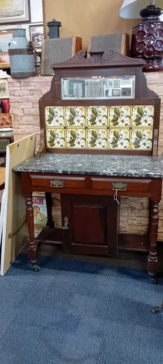 Edwardian Era Tiled Back Wash Stand - Image 1