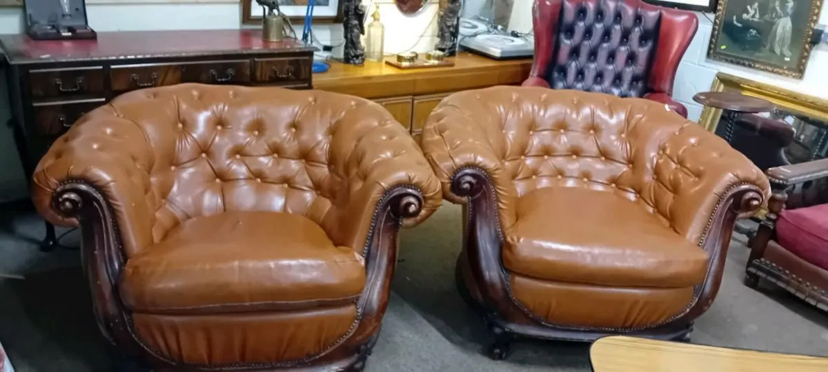 Pair Of Modern Leatherette Armchairs - Image 1