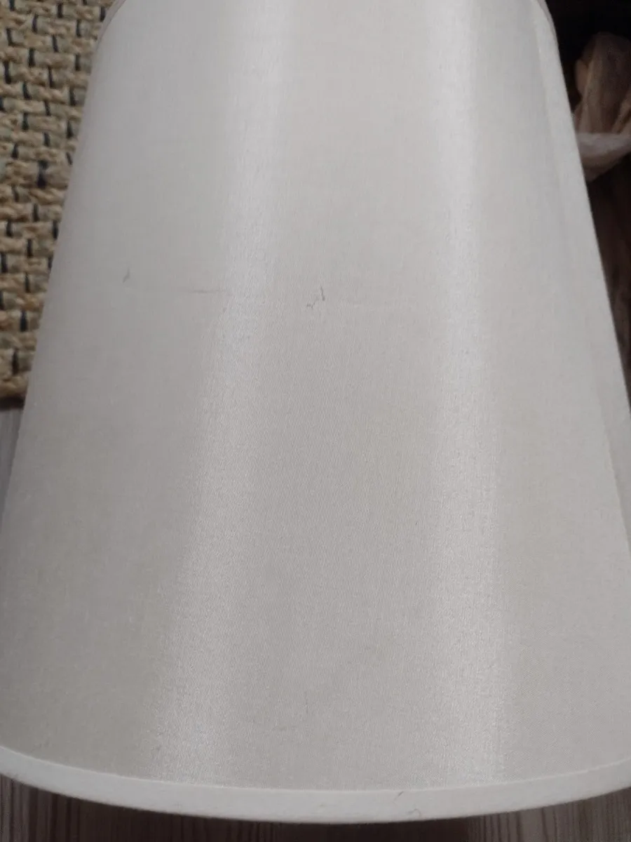 Tall silky cream lamp shade H34cm - Image 3